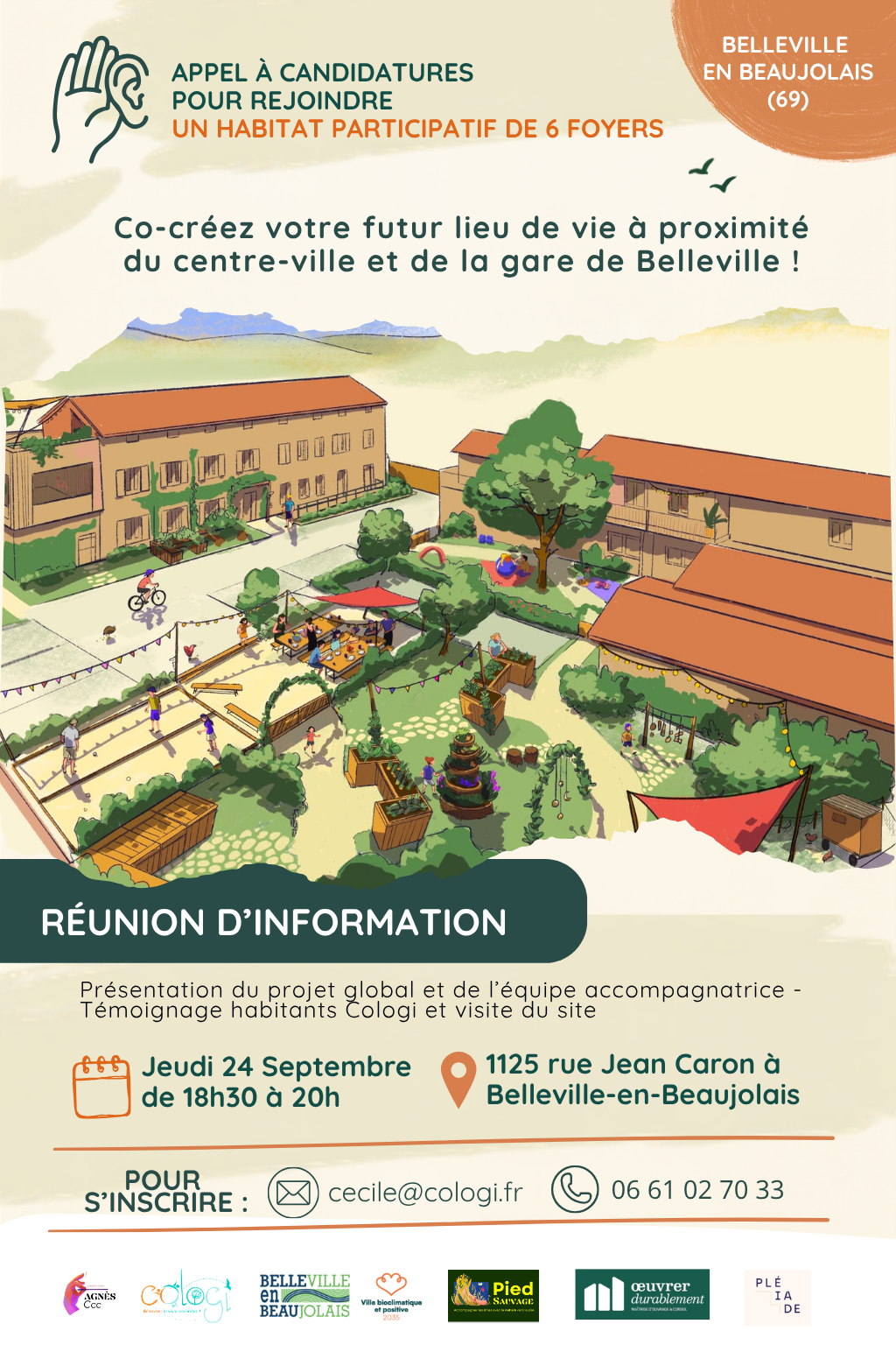 Belleville en Beaujolais - nouvel habitat participatif en création - appel à candidatures - réunion d'information le 24/09 18h30