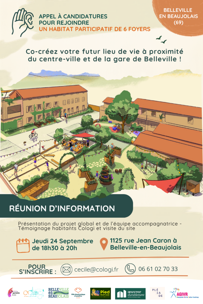 Présentation grand public — Habitat participatif à Belleville-en-Beaujolais ISOLONS LES BÂTIMENTS, PAS LES GENS ! Et si votre prochain lieu de vie se construisait avec vos futur.e.s voisin.e.s ?